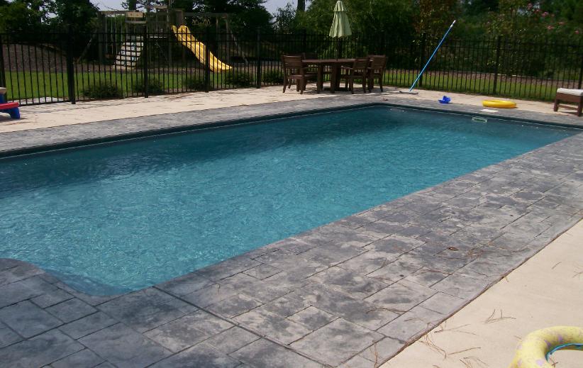 Concrete Stamped Border Pool Deck